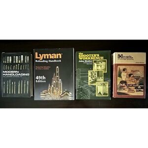 VINTAGE LOT OF 4 SHOOTING, RELOADING & HUNTING BOOKS, 1984-1990